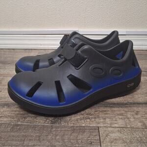 Oofos Oocandoo recovery slip on comfort shoes blue black womens 12 mens 10